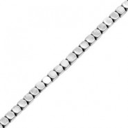 Hematite beads 2mm cube Silver